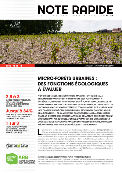 Micro-forêts urbaines : des fonctions écologiques à évaluer